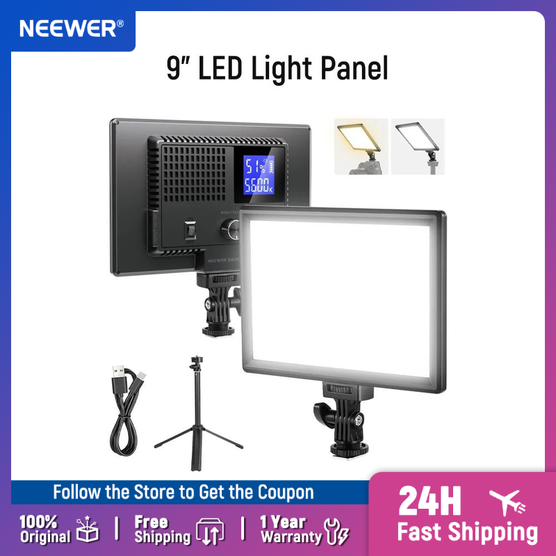 Iris Photography Led Lighting Pack - NEEWER Basics 9-calowy panel LED, 3200-5600K,