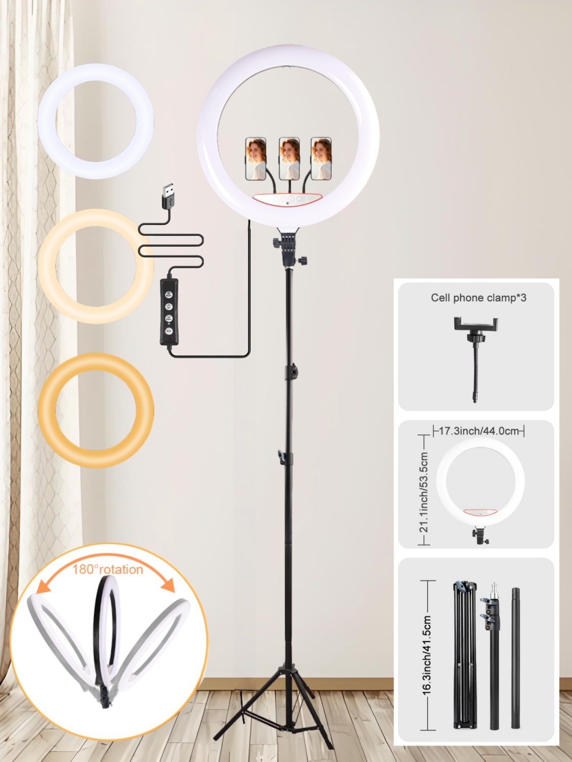 Photography Lighting Online - Profesjonalny zestaw oświetlenia pierścieniowego 18 cali