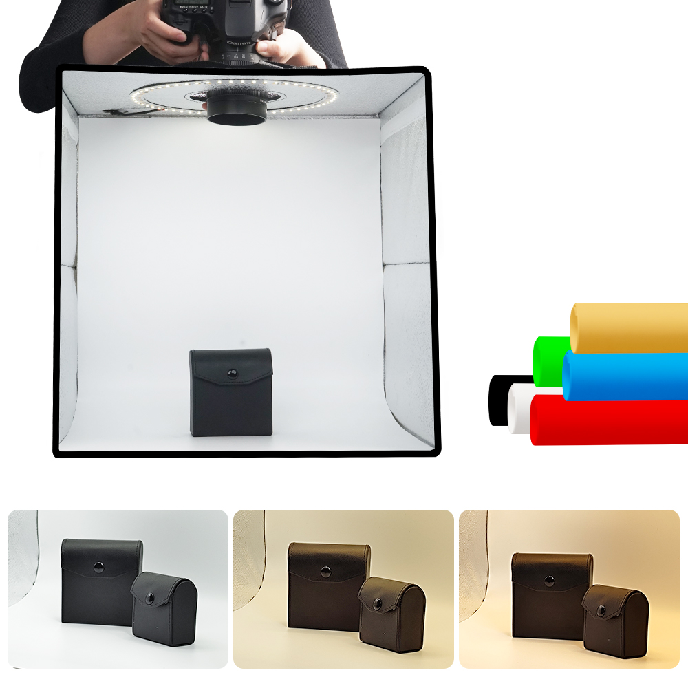Photography Lighting Kit Portable - Lightdow Ściemnialna Fotobudka LED Zestaw do