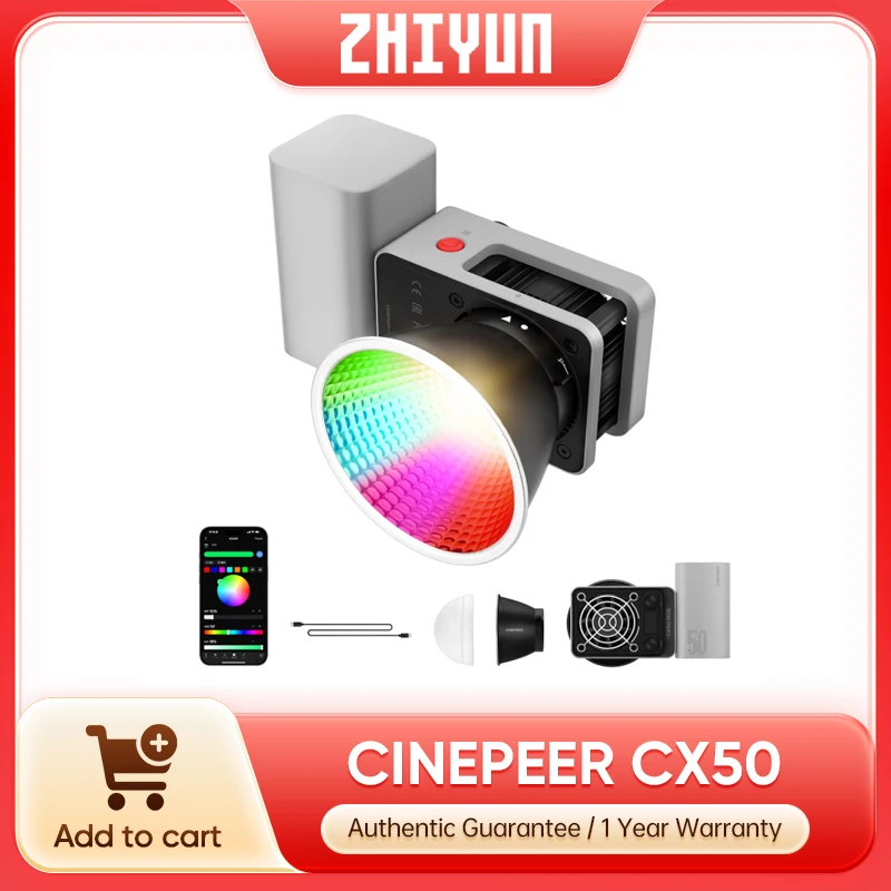 Zhiyun CINEPEER CX50 RGB Lampa – Photography Lighting Kit Portable recenzja i cena