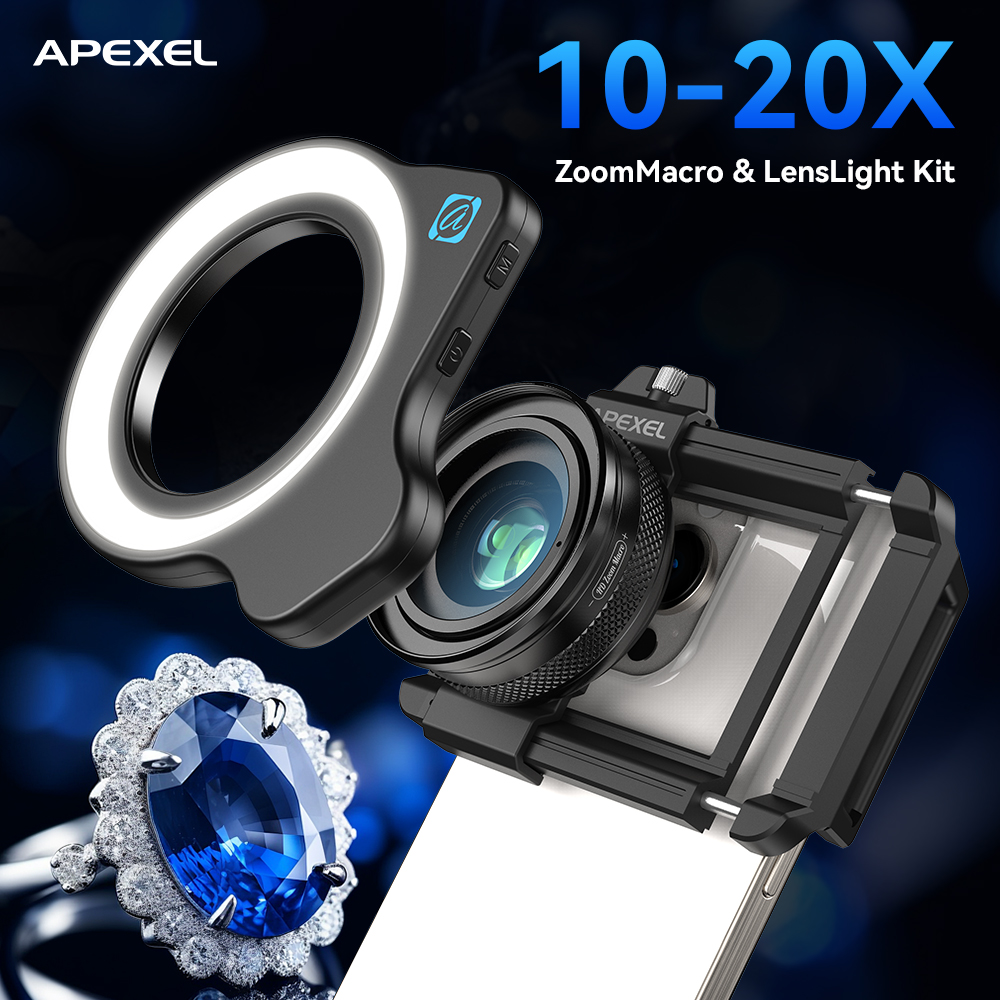 APEXEL 10-20X Regulowany Obiek – Jewelry Photography Lighting Kit recenzja i cena